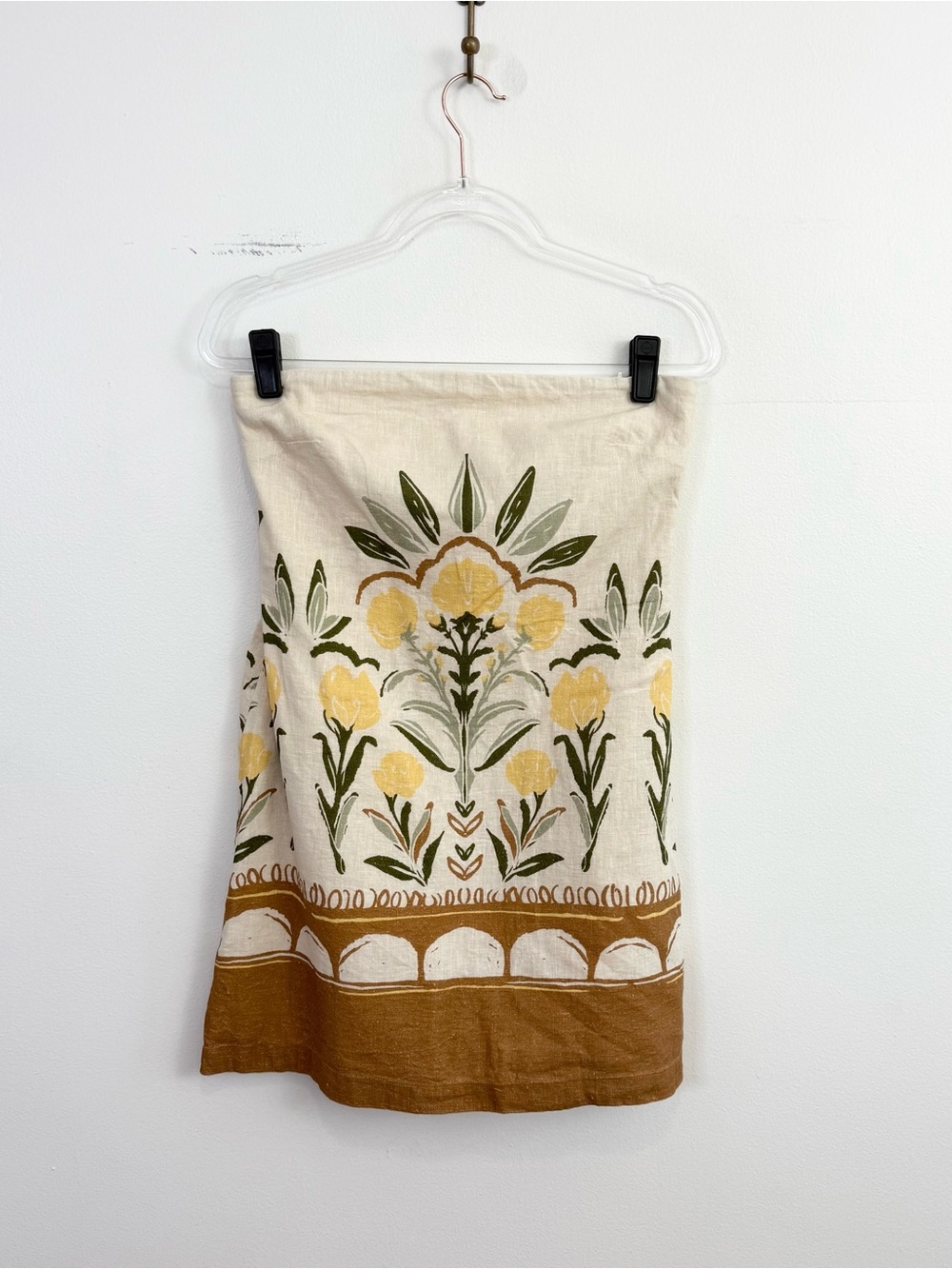 Abercrombie & Fitch Scarlett Strapless Linen Blend Skort Dress Floral Print MT - Picture 2 of 7
